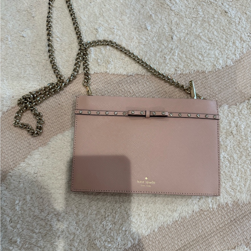 Kate Spade Blush Crossbody Bag with Chain Strap